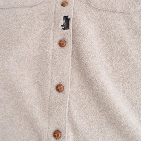 Vintage Point  Zero Tan Fleece Button Up Sweater Size Small - Picture 7 of 14